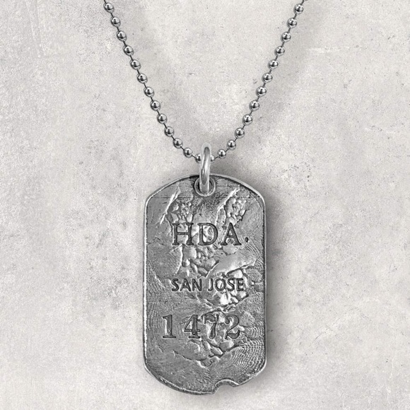 NOV9M®️ 925 Sterling Silver San Jose Dog Tag Men’s Necklace 24" - Picture 1 of 5